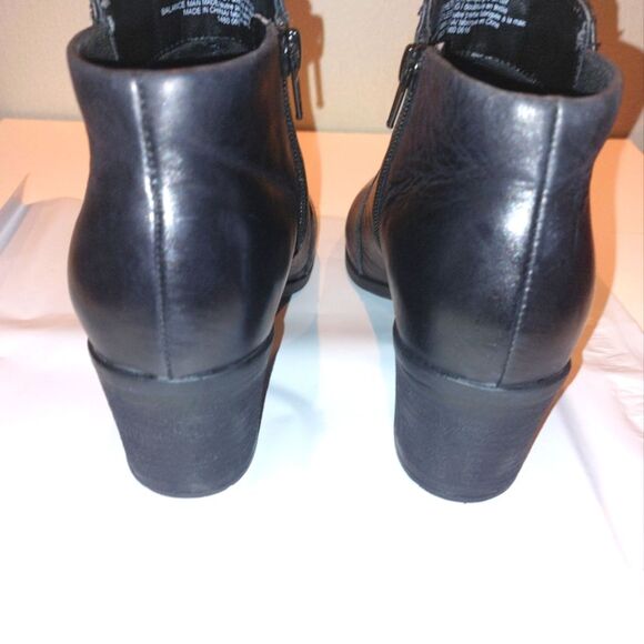 Easy Spirit Black Leather Ankle Boots Booties Comfortable Shoes Black Size 6W - Picture 11 of 14